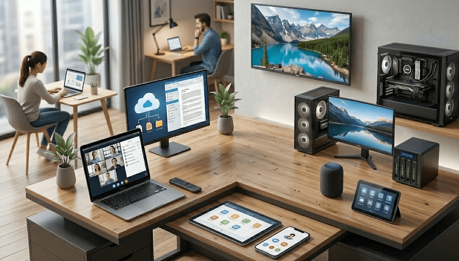 family members using multiple devices needing multi-gig internet